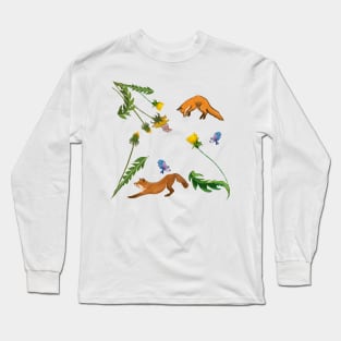 Foxes and dandelions Long Sleeve T-Shirt